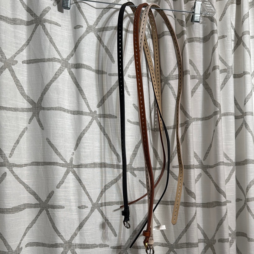Target Leather Belt Set in Black, Brown, and Cream